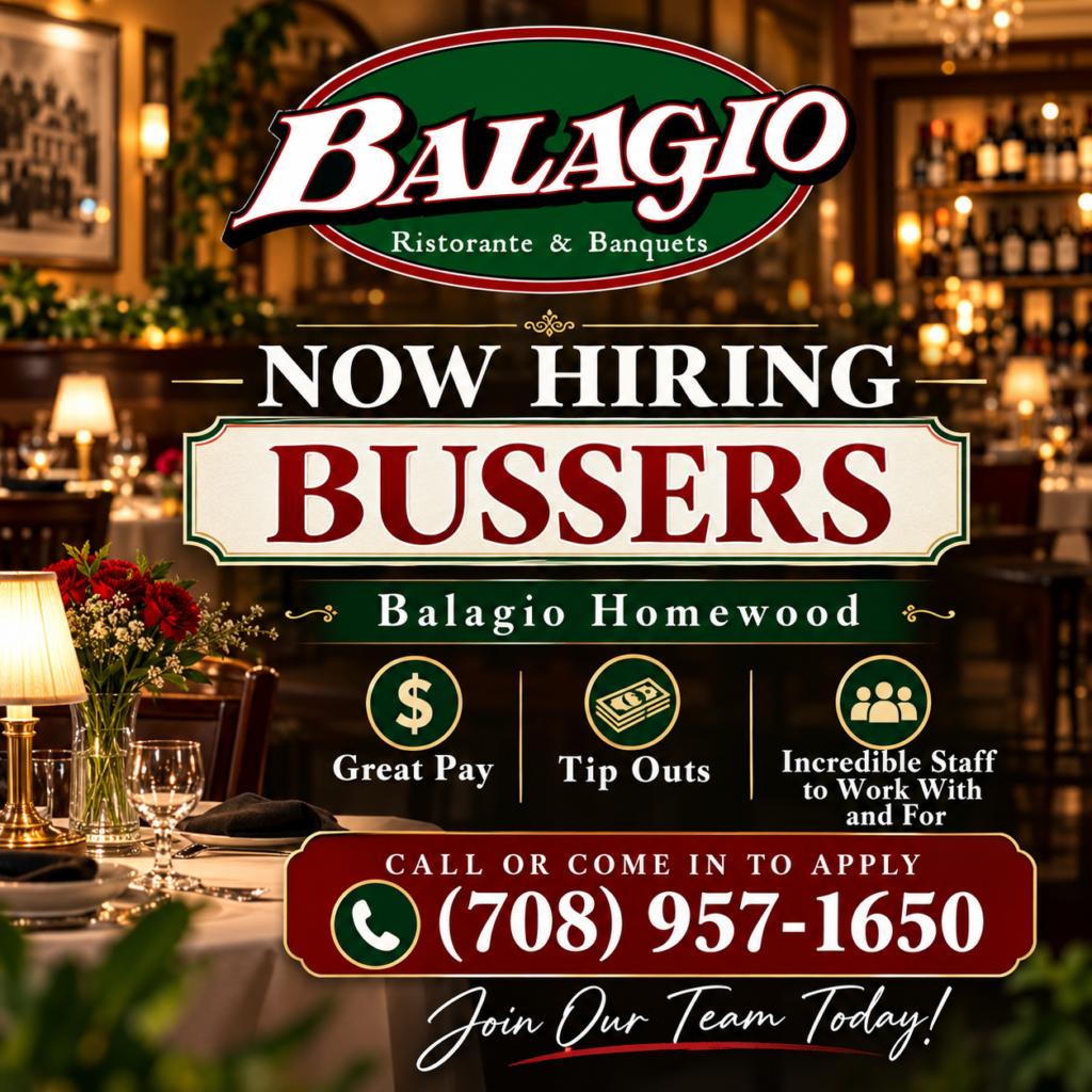 Homewood Balagio Hiring Busser